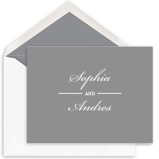Colorful Duo Name Folded Note Cards